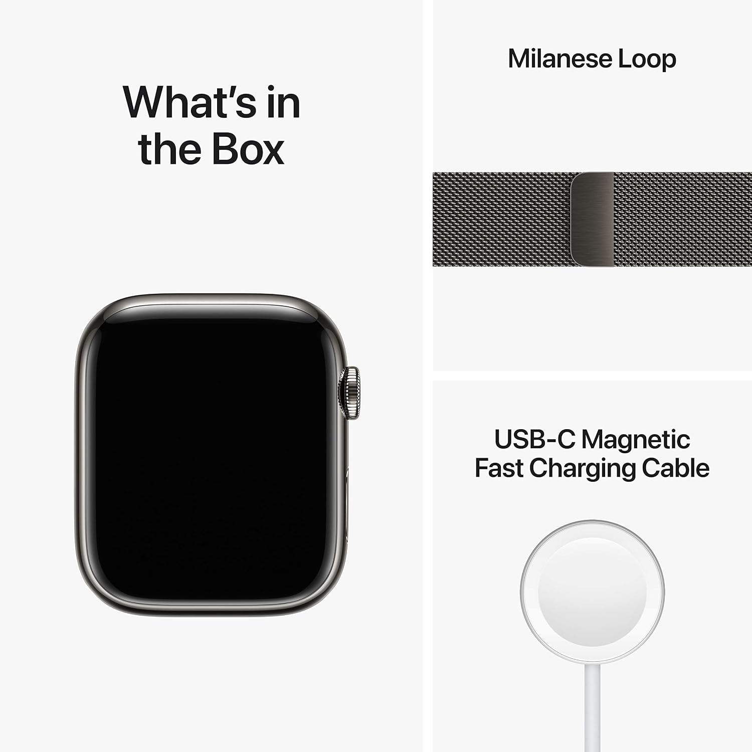 Apple Watch Series 8 (GPS + Cellular 45mm) Smart watch - Graphite Stainless Steel Case with Graphite Milanese Loop